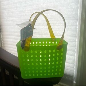 Viral Green and Yellow Bogg Bag Style Easter Basket with Charms